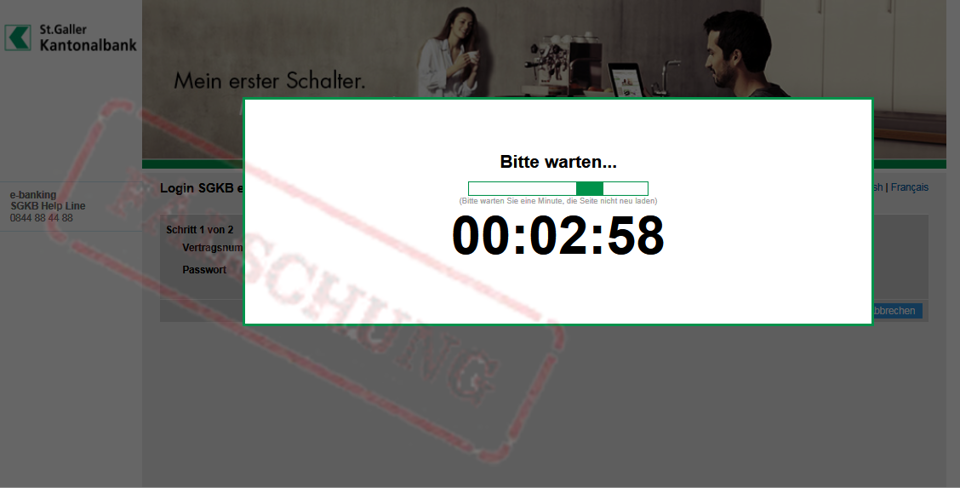 Phishing Fake Popup Countdown