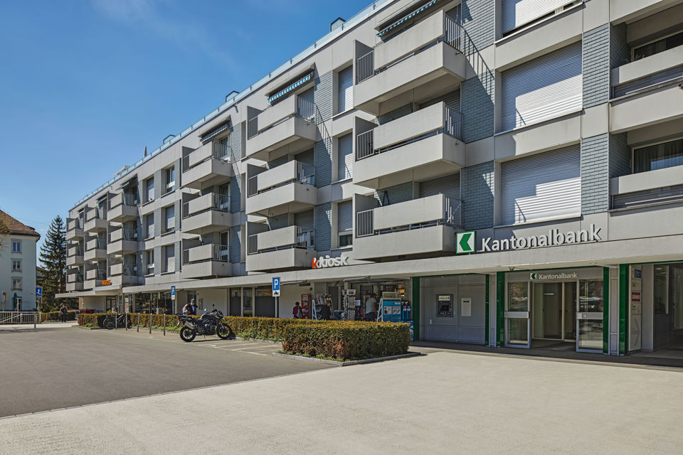 Ansicht vom Gebäude der Niederlassung der St.Galler Kantonalbank in St. Gallen - Neudorf
