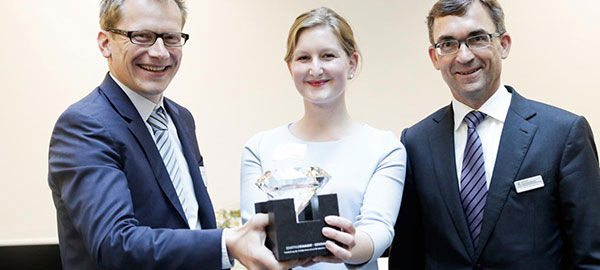 Meteomatics, Finalist und Gewinner des Startfeld Diamant 2015, bei der Preisübergabe 
