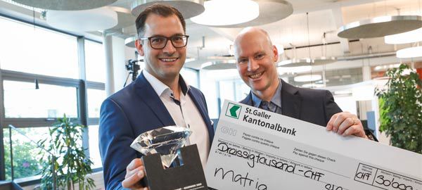 matriq AG, Finalist und Gewinner des Startfeld Diamant 2020, bei der Preisübergabe 
